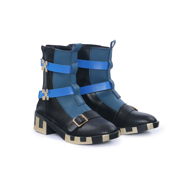 Genshin Impact Kinich Costume Shoes Cosplay Blue Boots