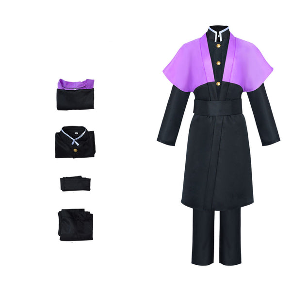 Genya Shinazugawa Cosplay Costume Purple Uniform Men Halloween Cosplay Outfit