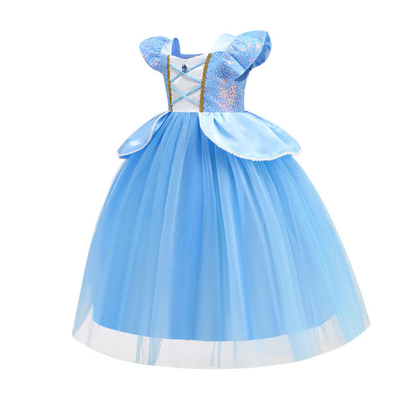 Girls Blue Princess Dress With Accessories  Halloween Fairy Tail Princess Costume
