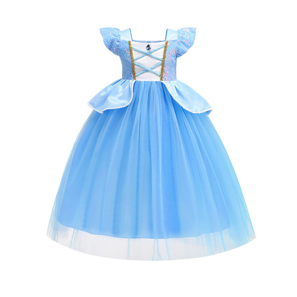 Girls Blue Princess Dress With Accessories  Halloween Fairy Tail Princess Costume