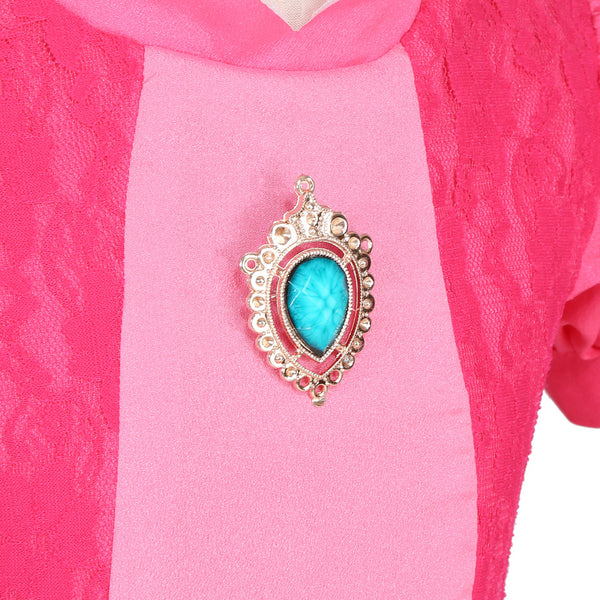 Girls Pink Princess Costume Royal Ball Gown with Accessories Kids Fairytale Princess Dress Up Set for Halloween Party
