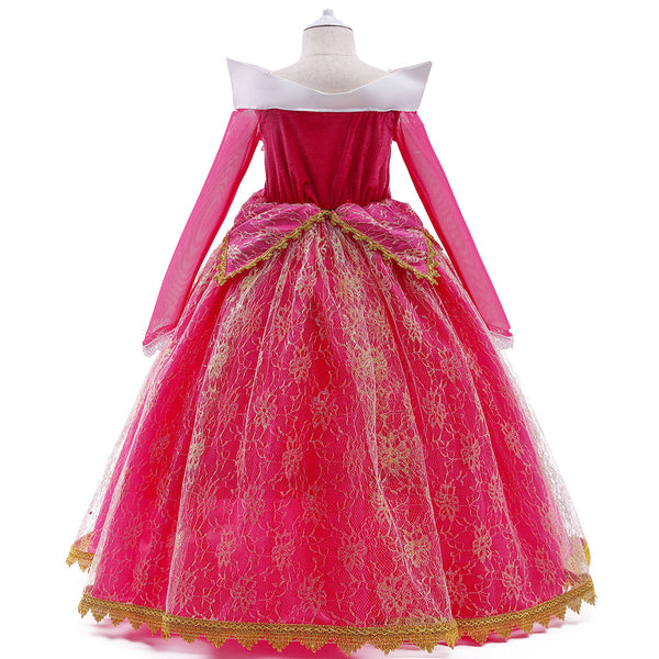 Girls Princess Costume Dresses Pink Fancy Princess Dress Up Clothes
