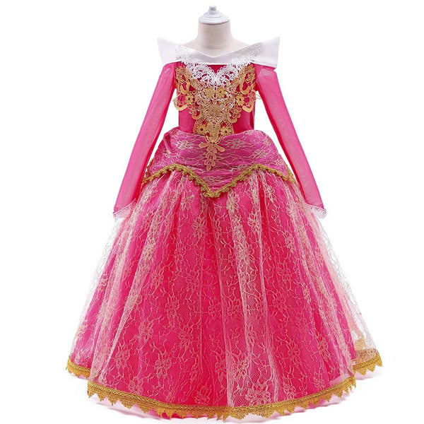 Girls Princess Costume Dresses Pink Fancy Princess Dress Up Clothes