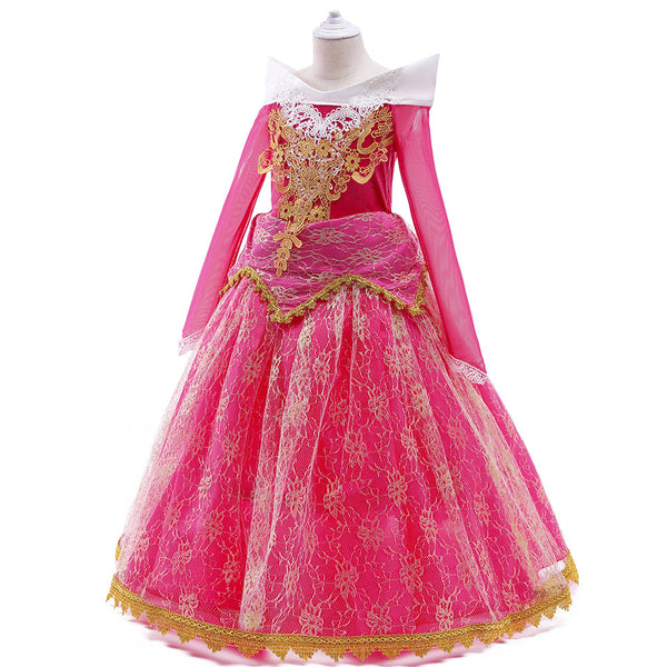 Girls Princess Costume Dresses Pink Fancy Princess Dress Up Clothes