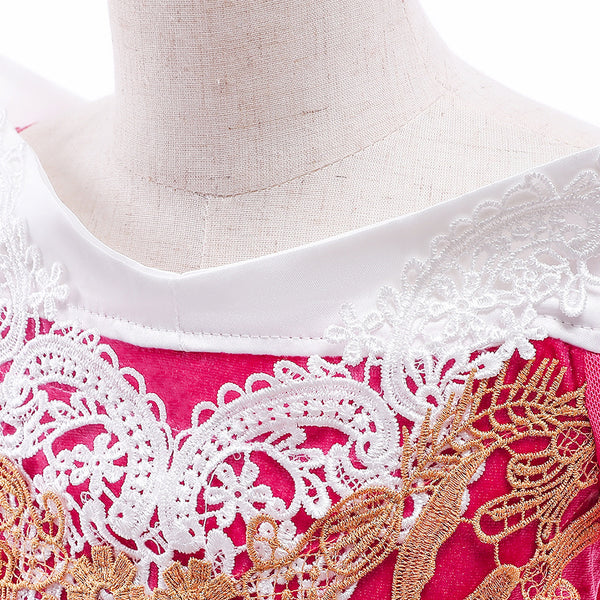 Girls Princess Costume Dresses Pink Fancy Princess Dress Up Clothes