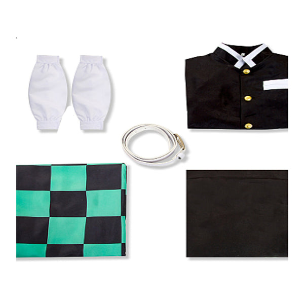 Girls Boys Tanjiro Costume Suit Set Halloween Kids Costume Party Outfit
