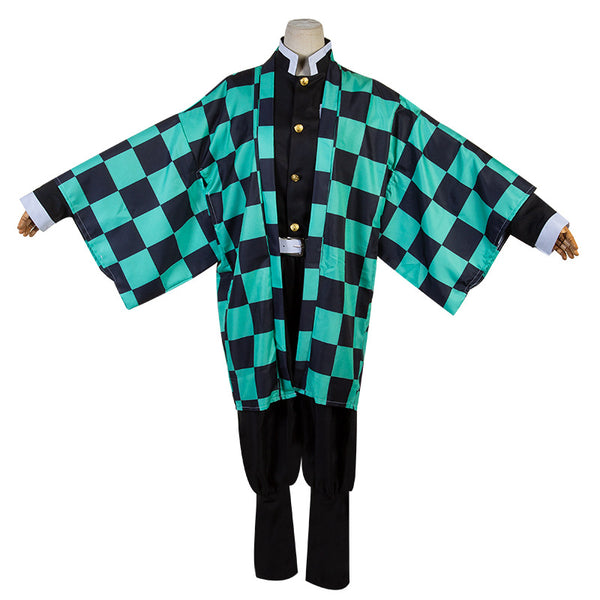 Girls Boys Tanjiro Costume Suit Set Halloween Kids Costume Party Outfit