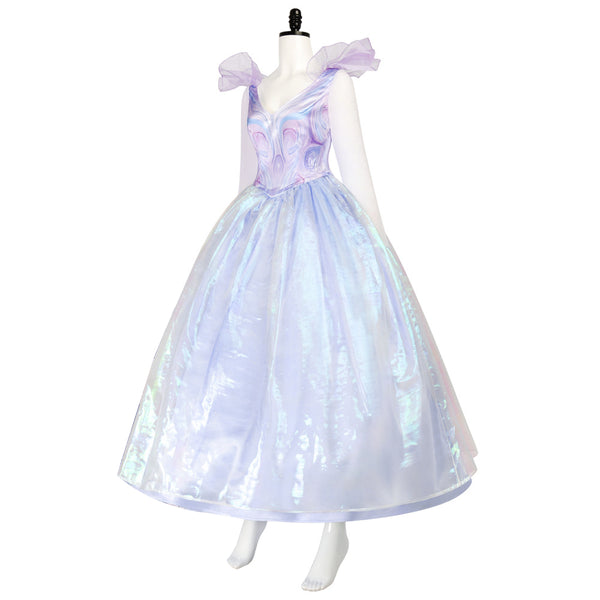 Glindaa Blue Dress Costume With Bubble Crown Women Halloween Wicked Witch Deluxe Drss For Party