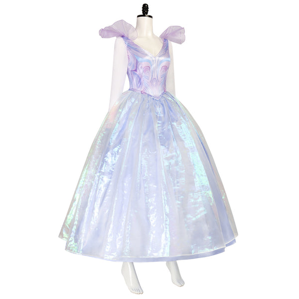 Glindaa Blue Dress Costume With Bubble Crown Women Halloween Wicked Witch Deluxe Drss For Party