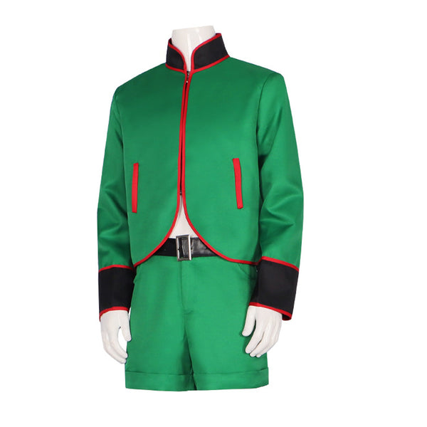 Gon Freecss Cosplay Costume Green Uniform+Wigs+Cosplay Shoes Full Set Halloween Costume