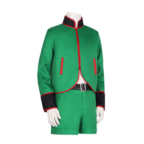 Gon Freecss Cosplay Costume Green Uniform+Wigs+Cosplay Shoes Full Set Halloween Costume