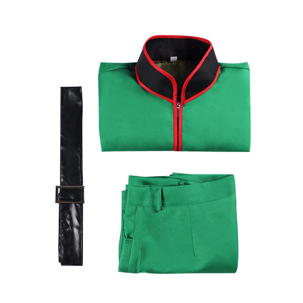 Gon Freecss Cosplay Costume Green Uniform+Wigs+Cosplay Shoes Full Set Halloween Costume
