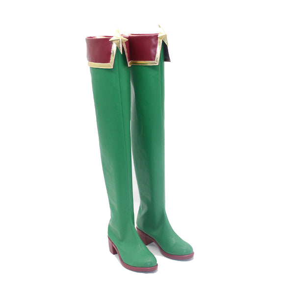 Gushing over Magical Girls Araga Kiwi Cosplay Shoes Green Boots Halloween Costume Accessories