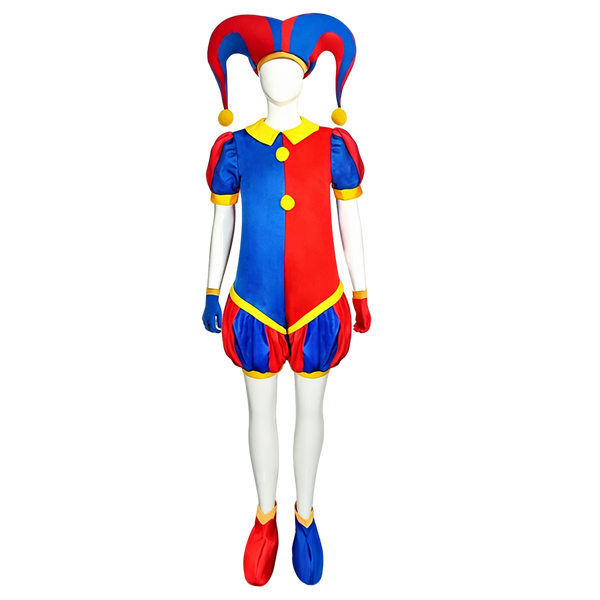 Halloween Clown Costume Women Girls Jumpsuit Clown Costume With Hat Full Set