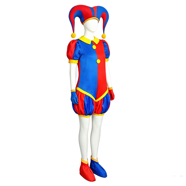 Halloween Clown Costume Women Girls Jumpsuit Clown Costume With Hat Full Set