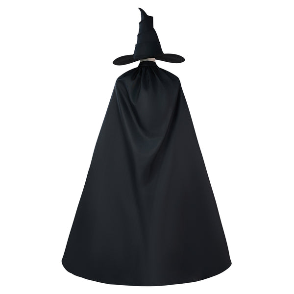 Halloween Witch Costume Set Wicked Witch Dress With Hat Cloak and Green Gloves Elphabba Cosplay Outfit