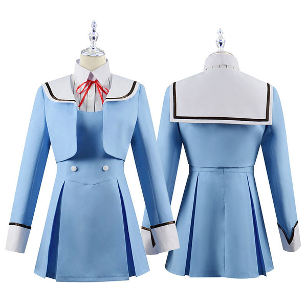 High-Rise Invasion Kuon Shinzaki Cosplay Costume Blue Dress Women Girls Cosplay Outfit For Halloween