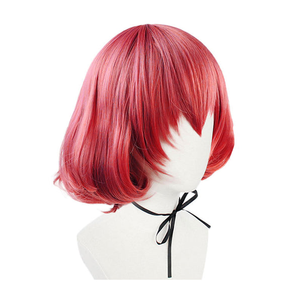 High-Rise Invasion Maid Mask Cosplay Wigs Red Short Wigs