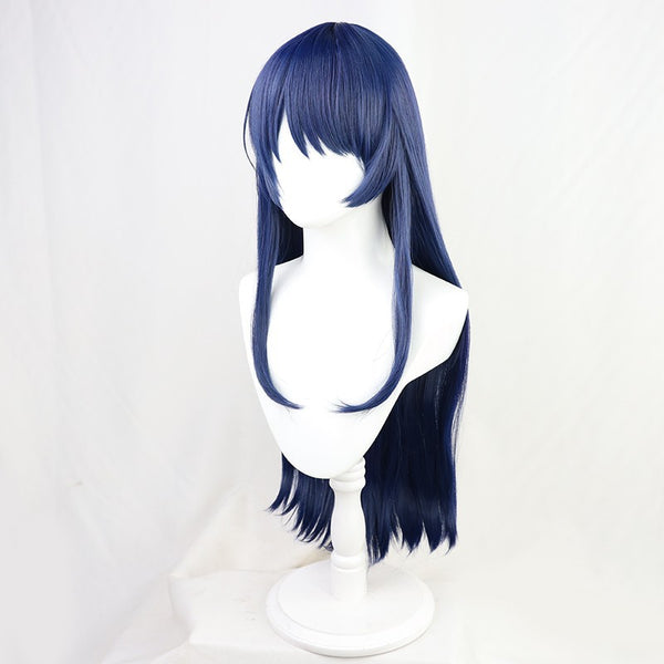 High-Rise Invasion Yuri Honjo Cosplay Wigs Dark Blue Long Wigs Accessories