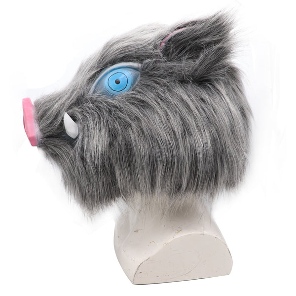 Inosuke Mask Cosplay Demon Boar Mask Full Head Hashibira Inosuke Pig Mask Latex Headwear