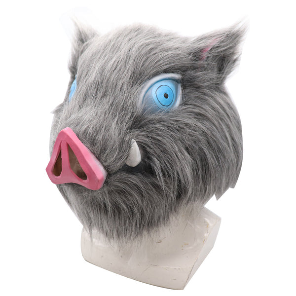 Inosuke Mask Cosplay Demon Boar Mask Full Head Hashibira Inosuke Pig Mask Latex Headwear