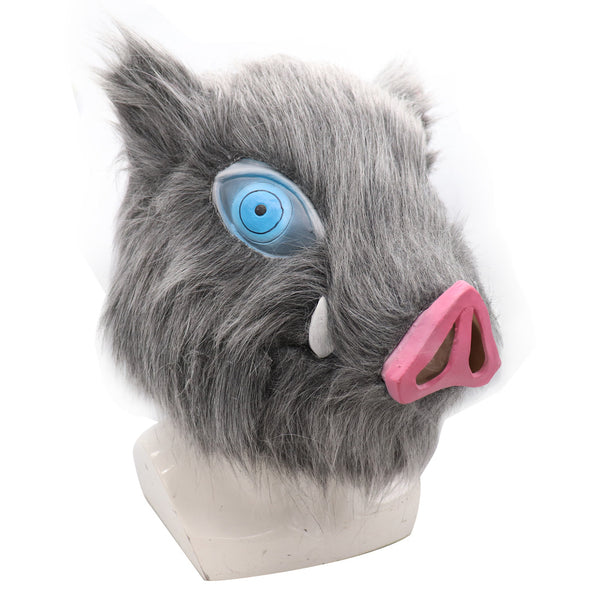 Inosuke Mask Cosplay Demon Boar Mask Full Head Hashibira Inosuke Pig Mask Latex Headwear