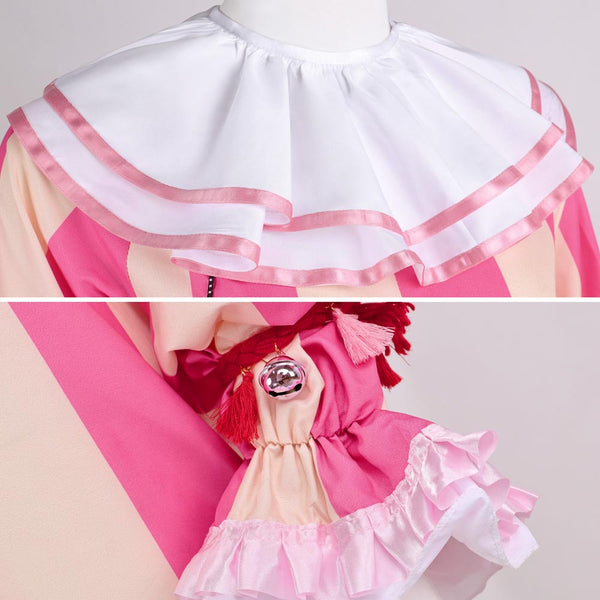 It Clown Costume Halloween Cosplay Outfit Pink Clown Suit