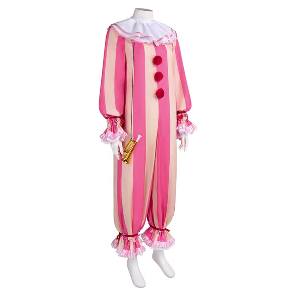It Clown Costume Halloween Cosplay Outfit Pink Clown Suit