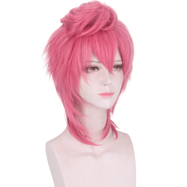 JOJO Trish Una Cosplay Wigs Pink Short Wigs