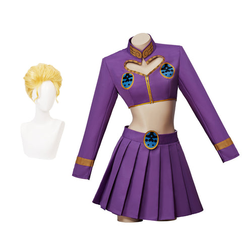 JOJO Yoshikage Kira Female Version Dress Costume Halloween Cosplay Outfit