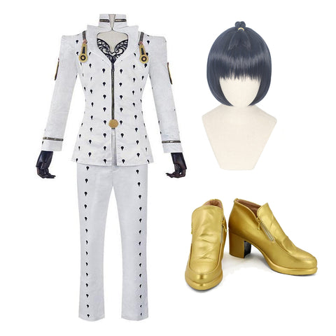 JOJO Bruno Bucciarati Costume+Wigs+Shoes Whole Set Halloween Cosplay Outfit