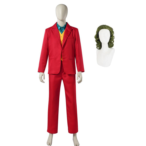 Joker Costume Red Suit Halloween Clown Costume Red Suit Outfit
