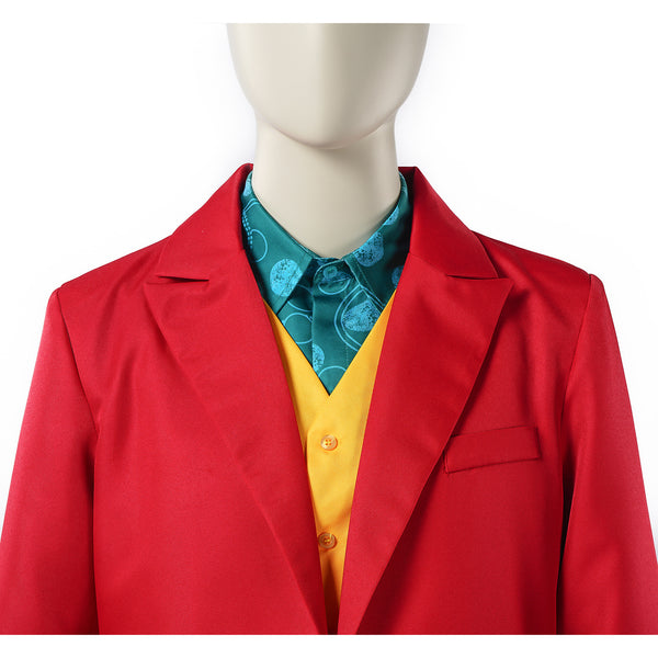 Joker Costume Red Suit Halloween Clown Costume Red Suit Outfit