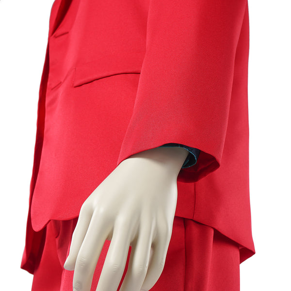 Joker Costume Red Suit Halloween Clown Costume Red Suit Outfit