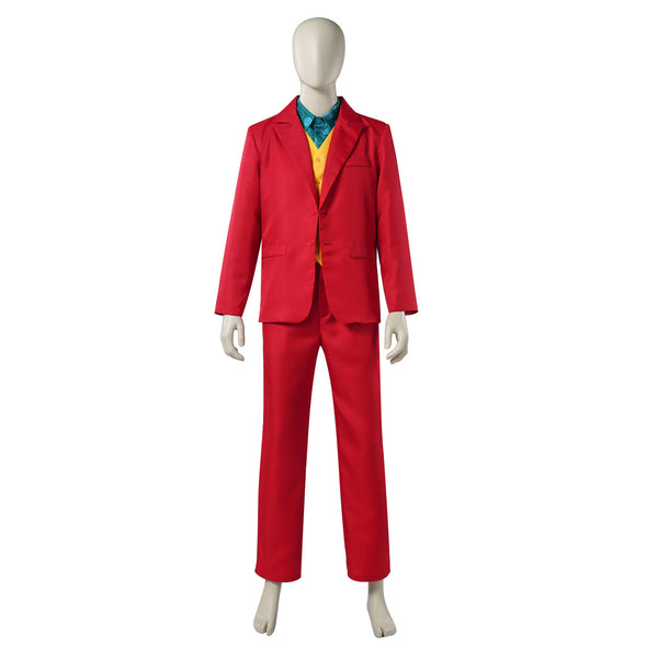Joker Costume Red Suit Halloween Clown Costume Red Suit Outfit