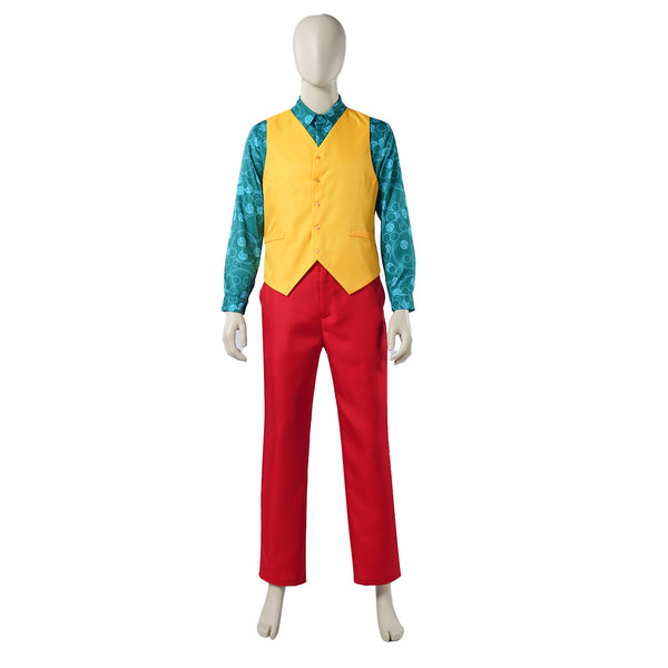 Joker Costume Red Suit Halloween Clown Costume Red Suit Outfit