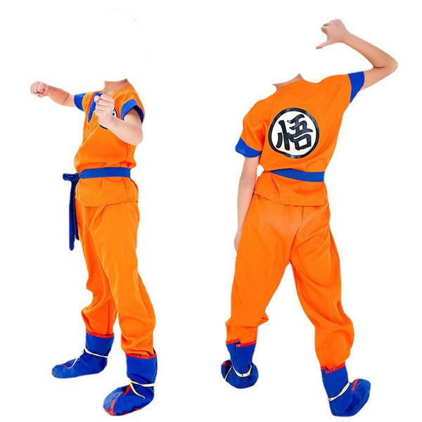 Kids/Adults Anime Dragon Ball Kakarot Son Goku Cosplay Costume Full Set With Shoes Cover and Tail