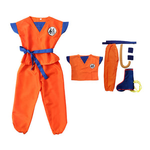 Kids/Adults Anime Dragon Ball Kakarot Son Goku Cosplay Costume Full Set With Shoes Cover and Tail