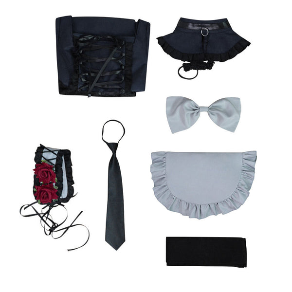 Kitagawa Marin Cosplay Shizuku Kuroe Black Maid Gown Costume Outfit