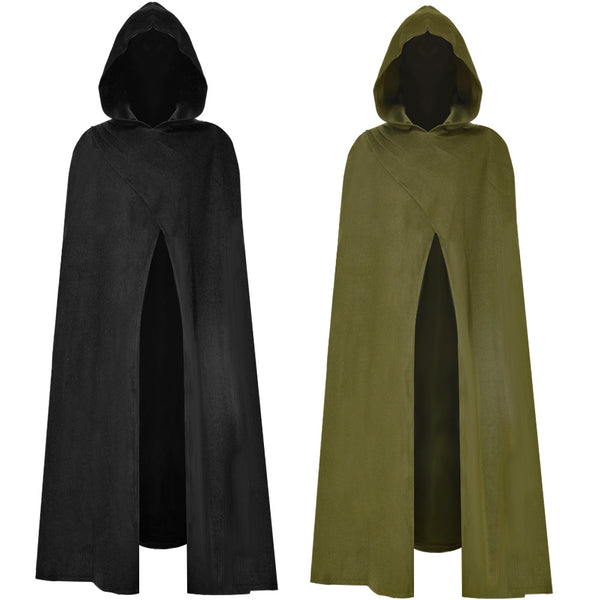 Medieval Cloak Men Renaissance Costume Cloak with Hood Halloween Cosplay Outfit
