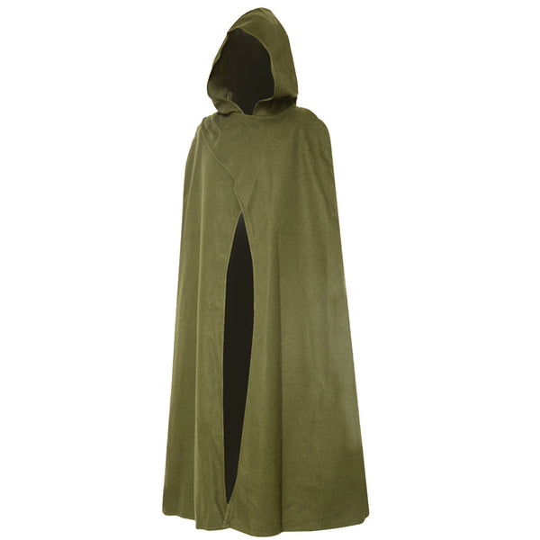 Medieval Cloak Men Renaissance Costume Cloak with Hood Halloween Cosplay Outfit