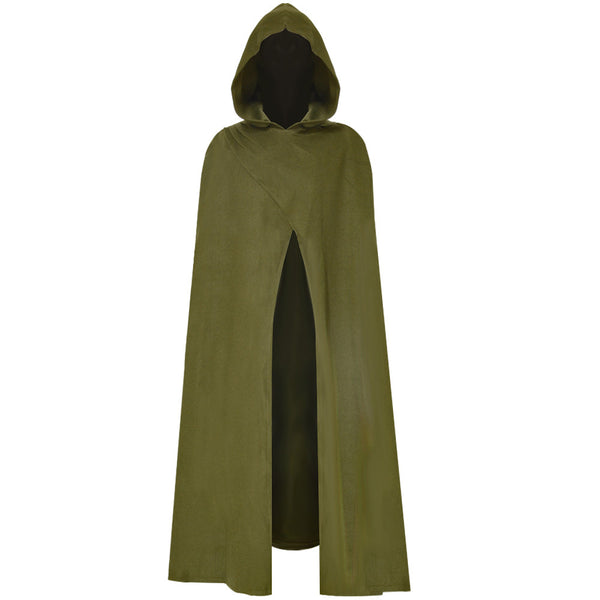 Medieval Cloak Men Renaissance Costume Cloak with Hood Halloween Cosplay Outfit