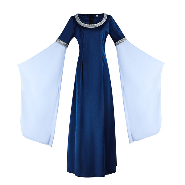 Medieval Renaissance Costume Dress Arwen Costume Historical Retro Dress Velvet Gown with Chiffon Sleeves