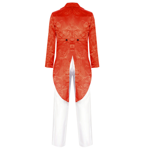 Mens Clown Cosplay Costume Jerome Valeska Cosplay Red Steampunk Suit Gothic Uniform Outfit