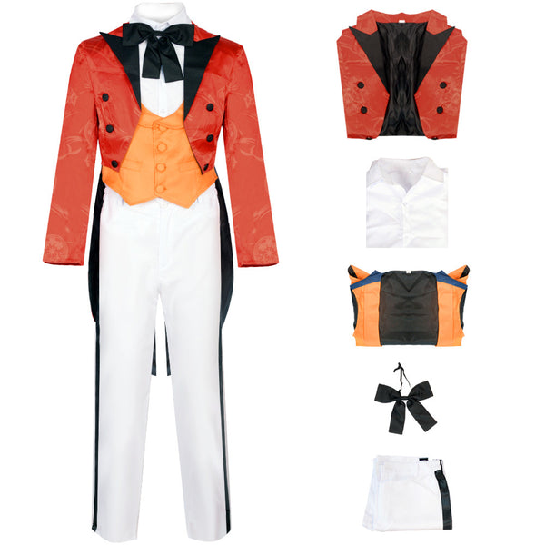 Mens Clown Cosplay Costume Jerome Valeska Cosplay Red Steampunk Suit Gothic Uniform Outfit