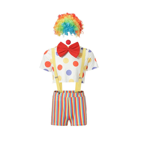 Mens Cosplay Costume Sexy Clown Costume Set Role Play Party Costume Outfit