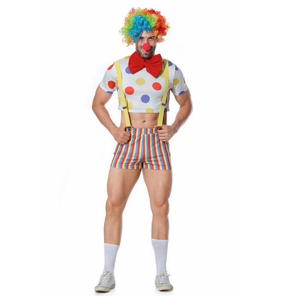 Mens Cosplay Costume Sexy Clown Costume Set Role Play Party Costume Outfit