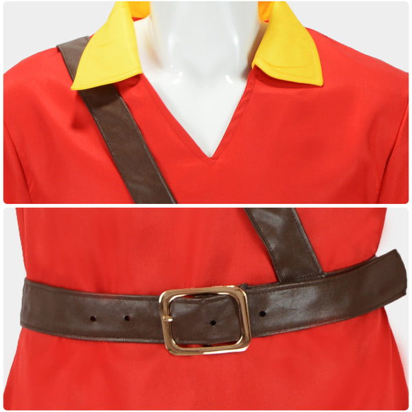 Mens Boys Costume Hunter Cosplay Red Suit Uniform Halloween Outfits
