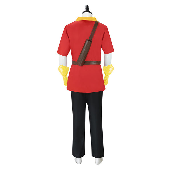 Mens Boys Costume Hunter Cosplay Red Suit Uniform Halloween Outfits