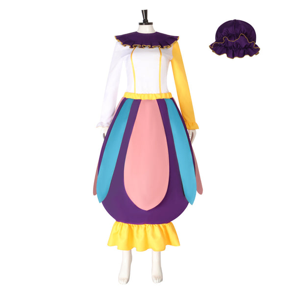 Mrs Potts Costume Dress With Hat Women Girls Halloween Cosplay Outfit